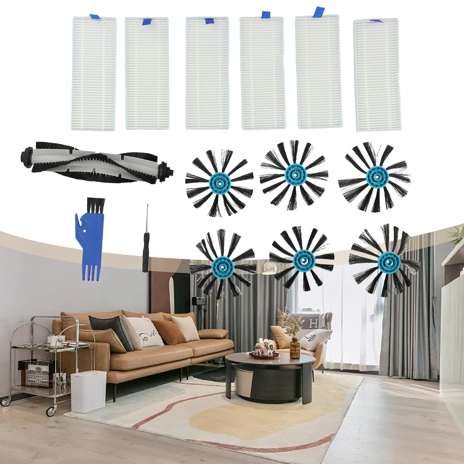 Robot Vacuum Parts Main Brush Side Brush Filter Suitable For Bissell 3115 For EV675 For SpinWave Hard Floor Wet Dry /////////