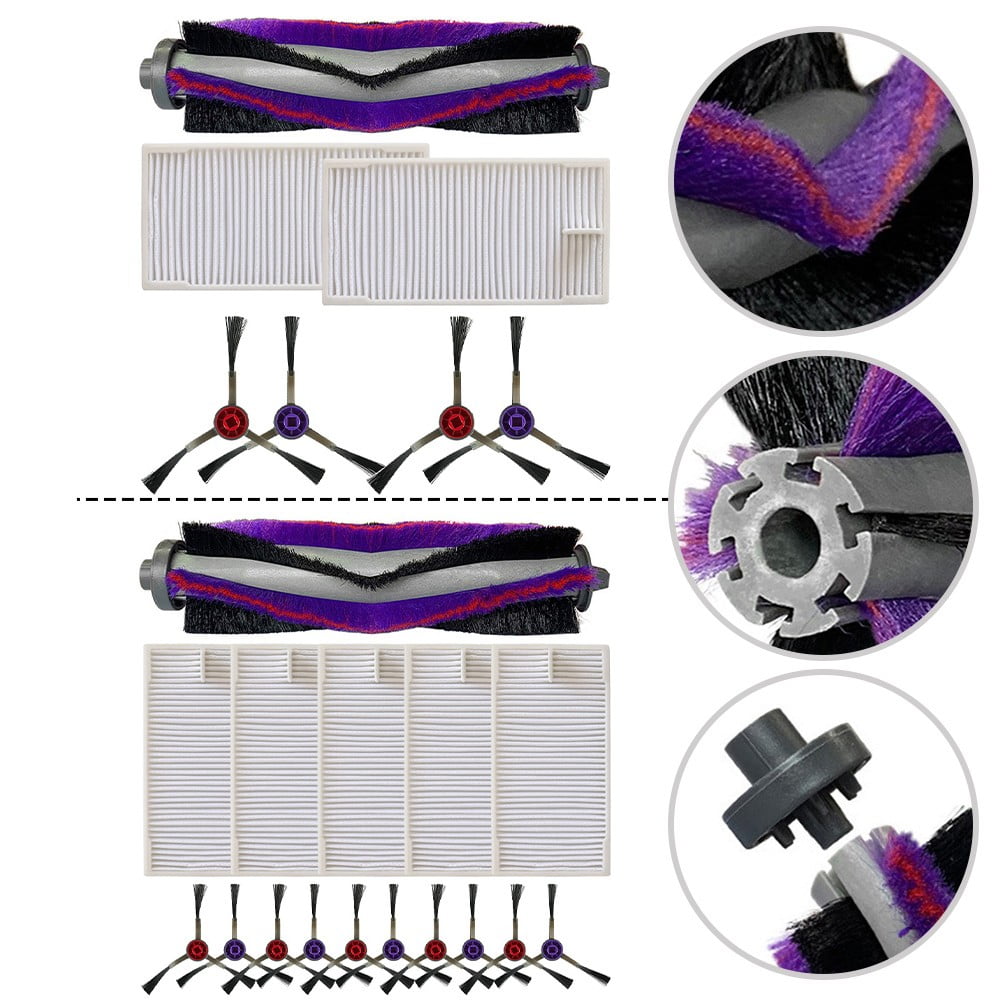 Main Roller Side Brush Filter Kit For M9 For Eureka E20 Plus For VCR S10 Plus Vacuum Replacement Accessories Long-lasting Tools B