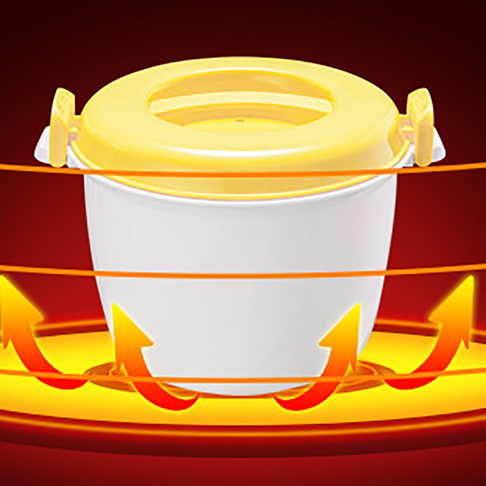 Microwave Rice Cooker, Microwavable Food Container, Convenient Cooker for Microwave, Plastic Micro Steamer Multifunctional Cookware for Rice, Pasta, Vegetables, Soups and More, 8.27x5.51 8.27" x 5.51" Yellow