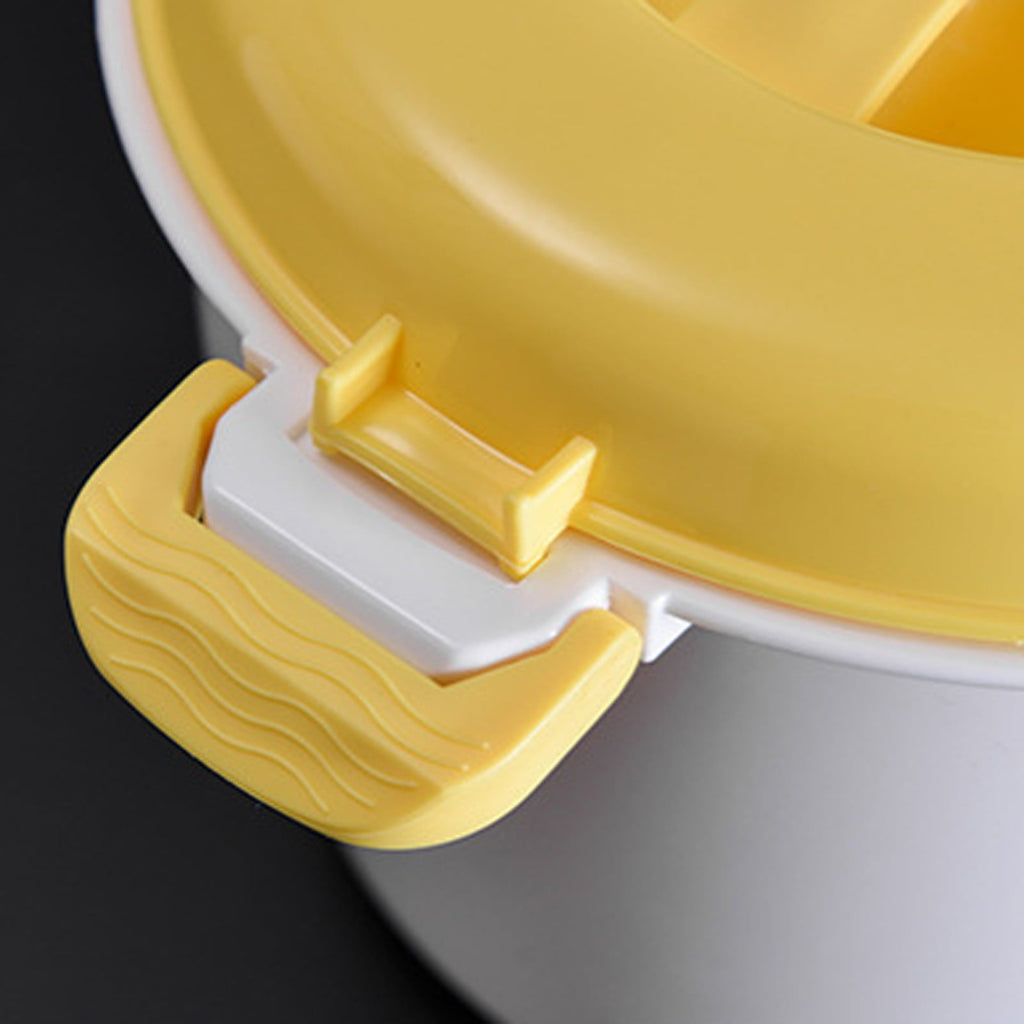 Microwave Rice Cooker, Microwavable Food Container, Convenient Cooker for Microwave, Plastic Micro Steamer Multifunctional Cookware for Rice, Pasta, Vegetables, Soups and More, 8.27x5.51 9.06" x 6.1" Yellow