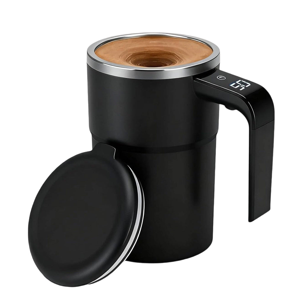 Self-Stirring Magnetic Coffee Mug with Temperature Display,Automatic Mixing for Coffee Tea and Shakes,Food Grade 304 Stainless Steel Liner,Smart LCD Screen for Real-Time Heat Monitoring B