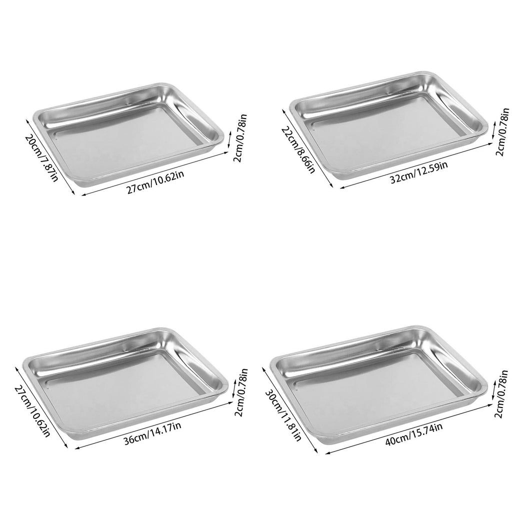 Stainless Steel Roasting, Pan Non-Stick Big Roaster Pan for Grilling or Drip Pan for Turkey, Durable Baking, Lasagna Pan, Dishwasher Safe, 1 Pcs, 10.63x7.87x0.79 10.63" x 7.87" x 0.79" Silver