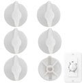 Tutuviw 2 Pack Timer Switch Knob Replacement Timer Switch Knob Compatible Spring Wound Timers D-Type Timer Knob for Wall Bathroom Fan Motor Heater Light (White)