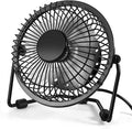 Tutuviw 4 Inch USB Desk Fan,Small and Quiet,Powerful USB Powered Portable Fan,Strong Airflow,Mini Metal USB Fan,360°Rotation,Personal Cooling Fan with 2 Speed for Home Office Black