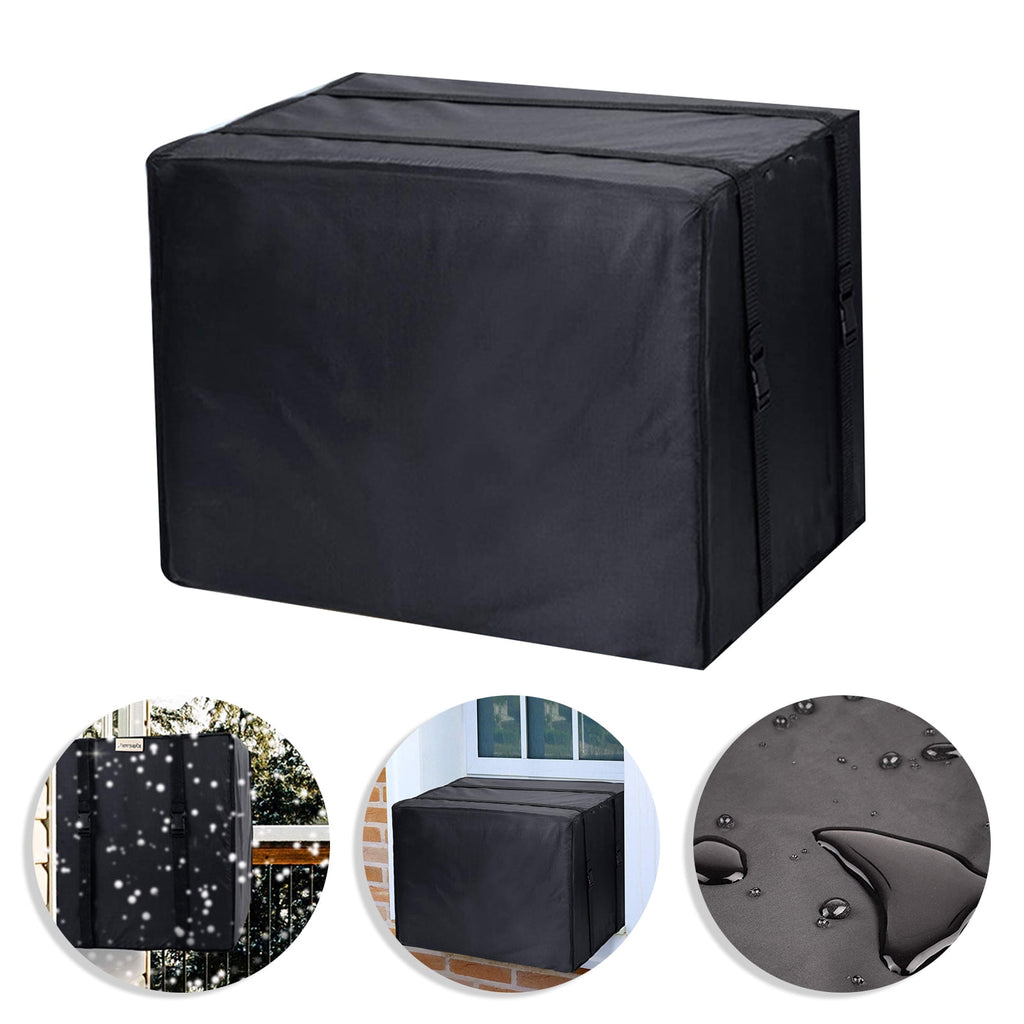 Cheers.US Window Air Conditioner Cover Outdoor, Outside Window AC Unit Cover Black Dust-Proof Waterproof AC Cover Outdoor Window AC Protection Cover L Beige