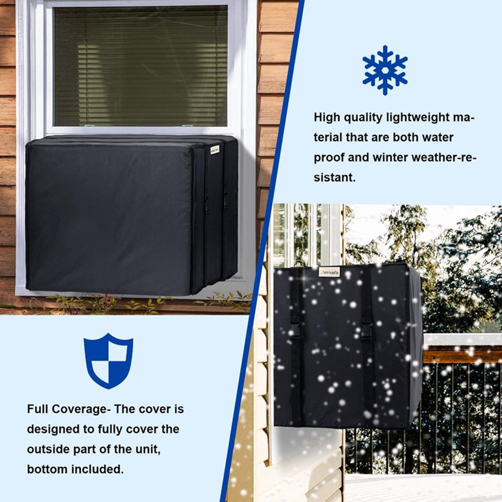 Cheers.US Window Air Conditioner Cover Outdoor, Outside Window AC Unit Cover Black Dust-Proof Waterproof AC Cover Outdoor Window AC Protection Cover XL Beige