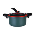 Nonstick Ceramic Coated Sauce Pan with Lid, Crock Pot with Twist & Lock Handles, Micro Pressure Cooker Versatile Cookware for Stovetops, Easy to Clean Green