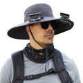 Solar Fan Hat Wide Brim Solar Fan Hat Outdoor Wide Brim Sun Hat with Solar Fan Fishing Hat, Removable & USB Charging Fan A-Dark Gray