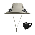 Solar Fan Hat Wide Brim Solar Fan Hat Outdoor Wide Brim Sun Hat with Solar Fan Fishing Hat, Removable & USB Charging Fan C-Gray