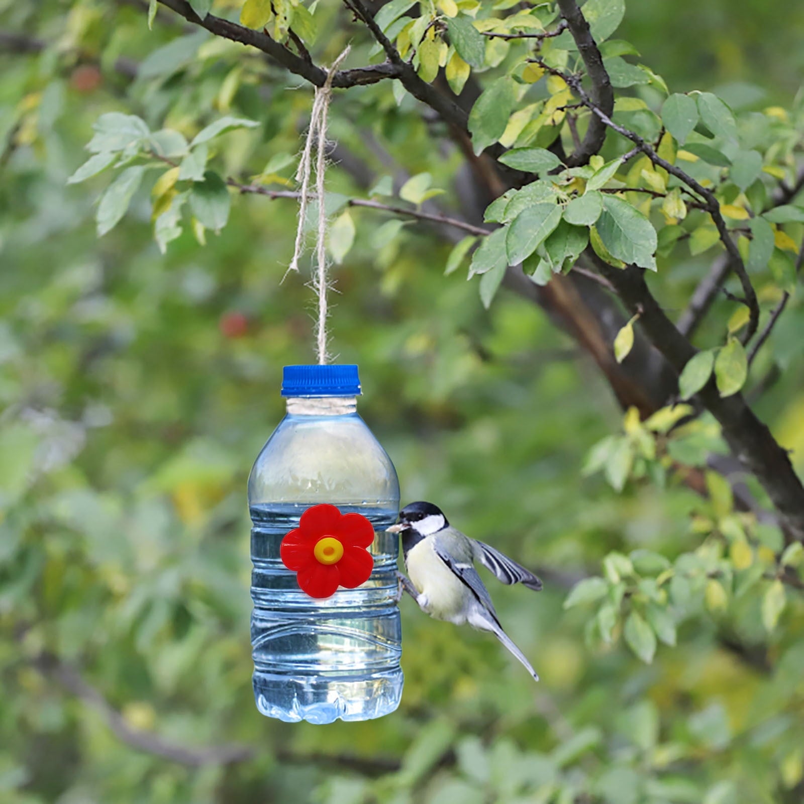 Hummingbird Feeders Replacement Flowers, 5Pcs Feeding Ports Replacement Bird Feeder Replacement Parts for Hummingbird Feeder Hanging Feeder Red