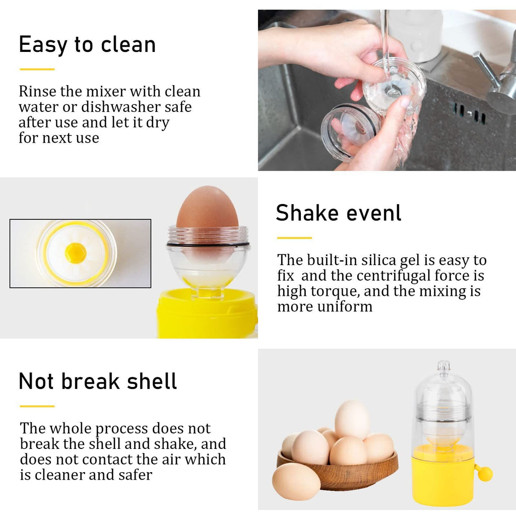 Portable Egg Scrambler Shaker Whisk Hand Powered Golden Egg Maker Eggs Yolk White Mixer Kitchen Gadgets for Mixing the Egg