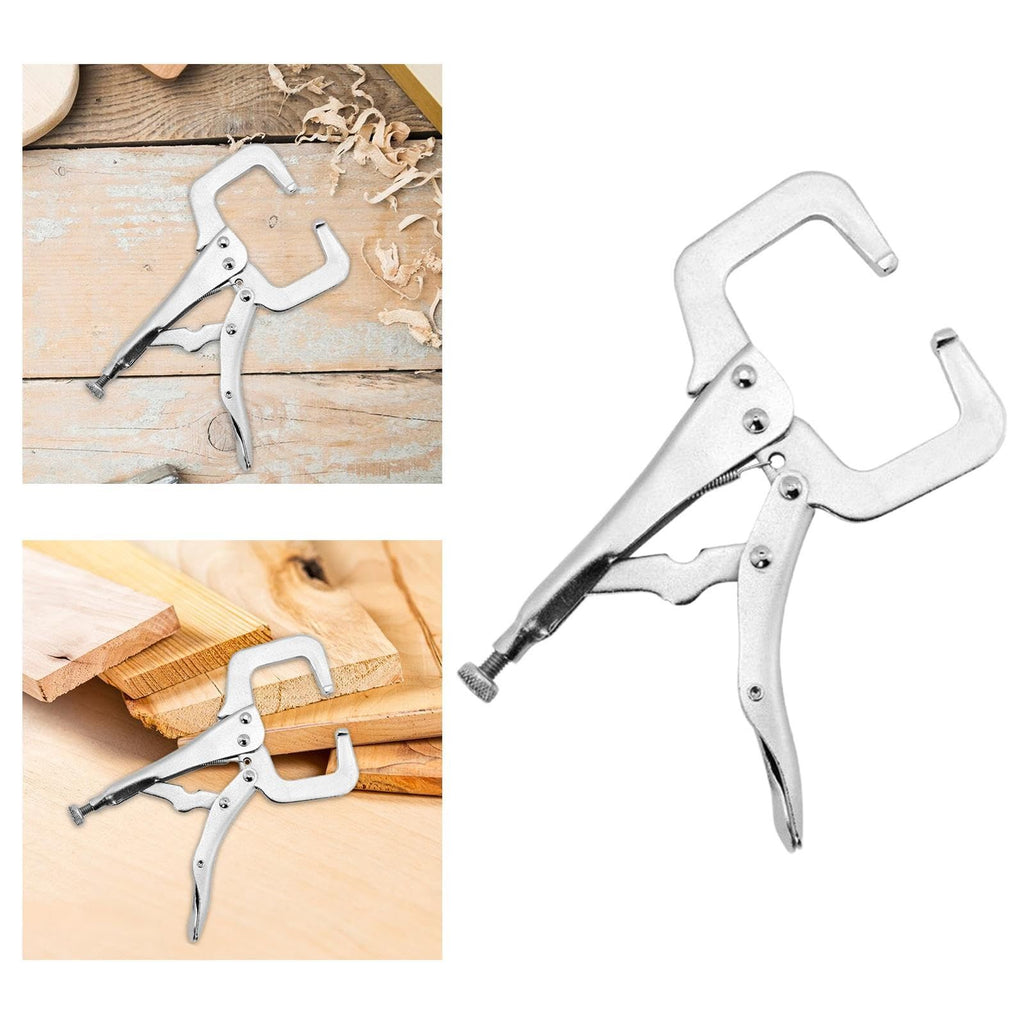 Locking Pliers with Swivel Pad Jaws, Intuitive Thumb Knob, Adjustable Clamp for Home, Shop, Woodworking, 9Inch