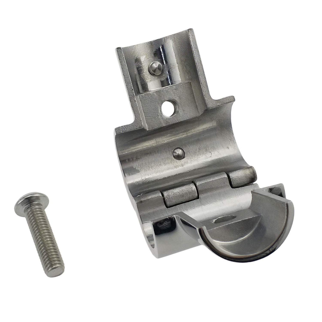 Heavy Duty 316 Boat Hand Rail Fitting- Polished 90 Degree T/Tee Hinged/Split Fitting 1" Tube, Handrail Structural Pipe Fitting
