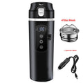 DC 12V/24V Car Travel Electric Kettle, 500ml Car Heating Mug with Anti-Spill Lid, Leak-proof, 304 Stainless Steel Liner Portable Coffee Tea Cup