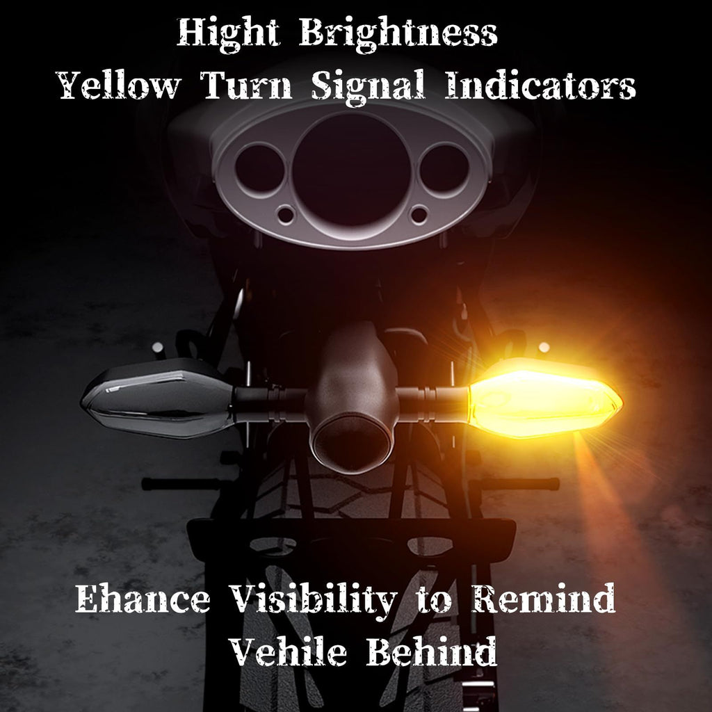 2x Motorcycle LED Turn Signal Projector Lights RGB DRL 27 Modes Arrow