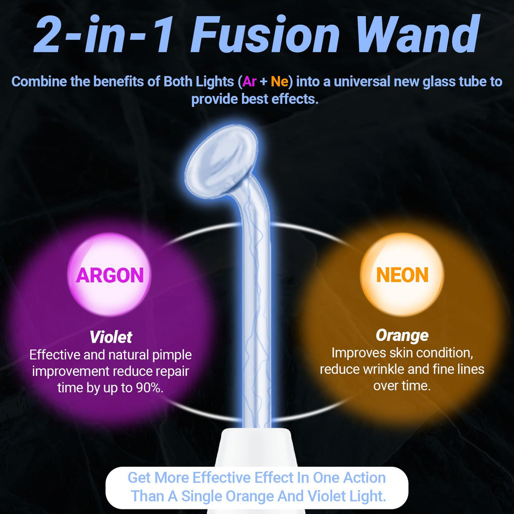 High Frequency Facial Machine - Portable Handheld High Frequency Facial Skin Wand Machine with 4 Different Tubes