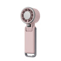 Portable Handheld Turbo Fan with Ice Cooling, 5 Speed Battery Rechargeable Foldable 2in 1 Mini Fan,Desk Fan, Quiet Personal Fans for Outdoor, Travel, Camping, Hiking, Working pink （16.8*5.3*4.7cm)