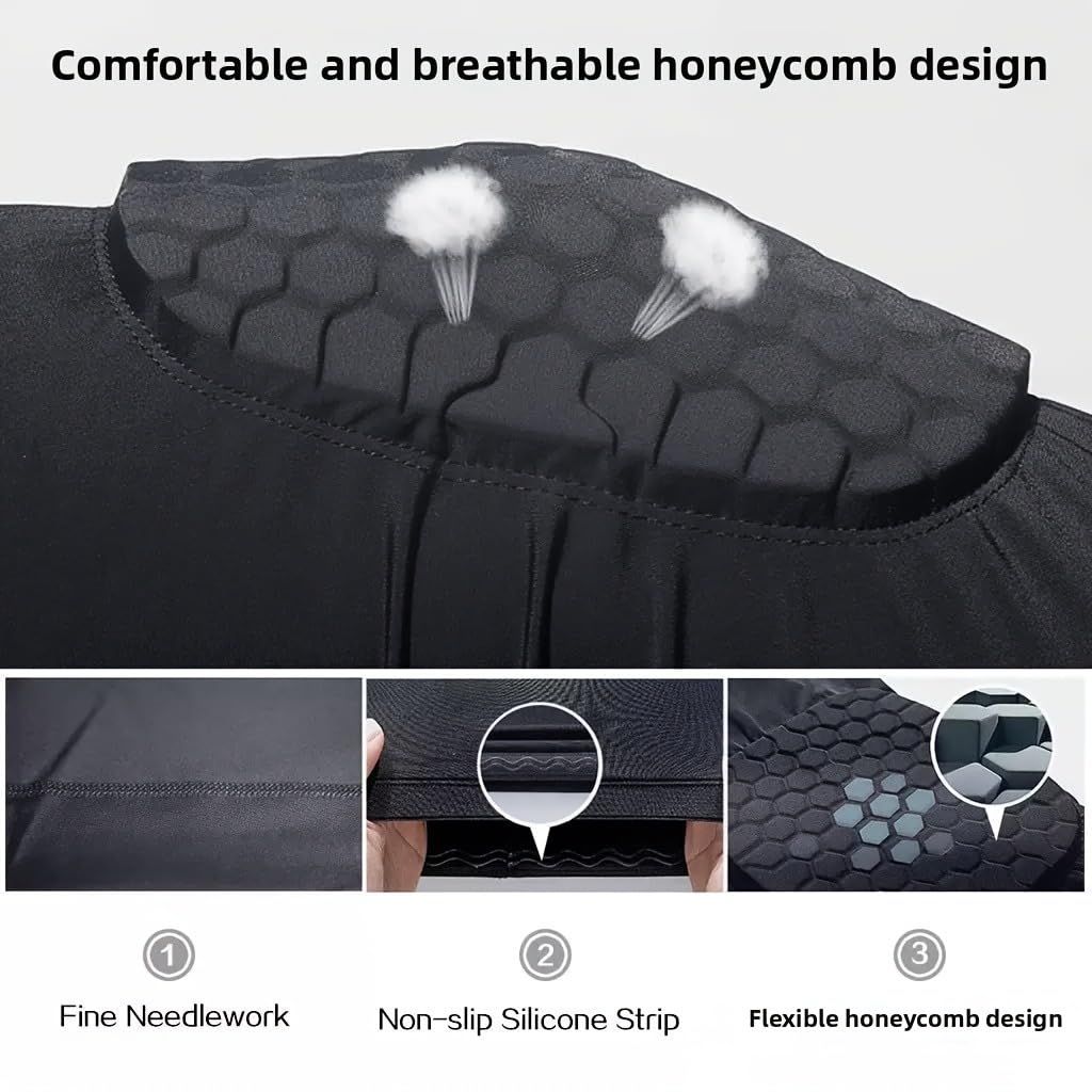 Moisture Wicking  Technology Knee Sleeves for Women/Men, Elbows & Shins Protection, Honeycomb collision prevention black L