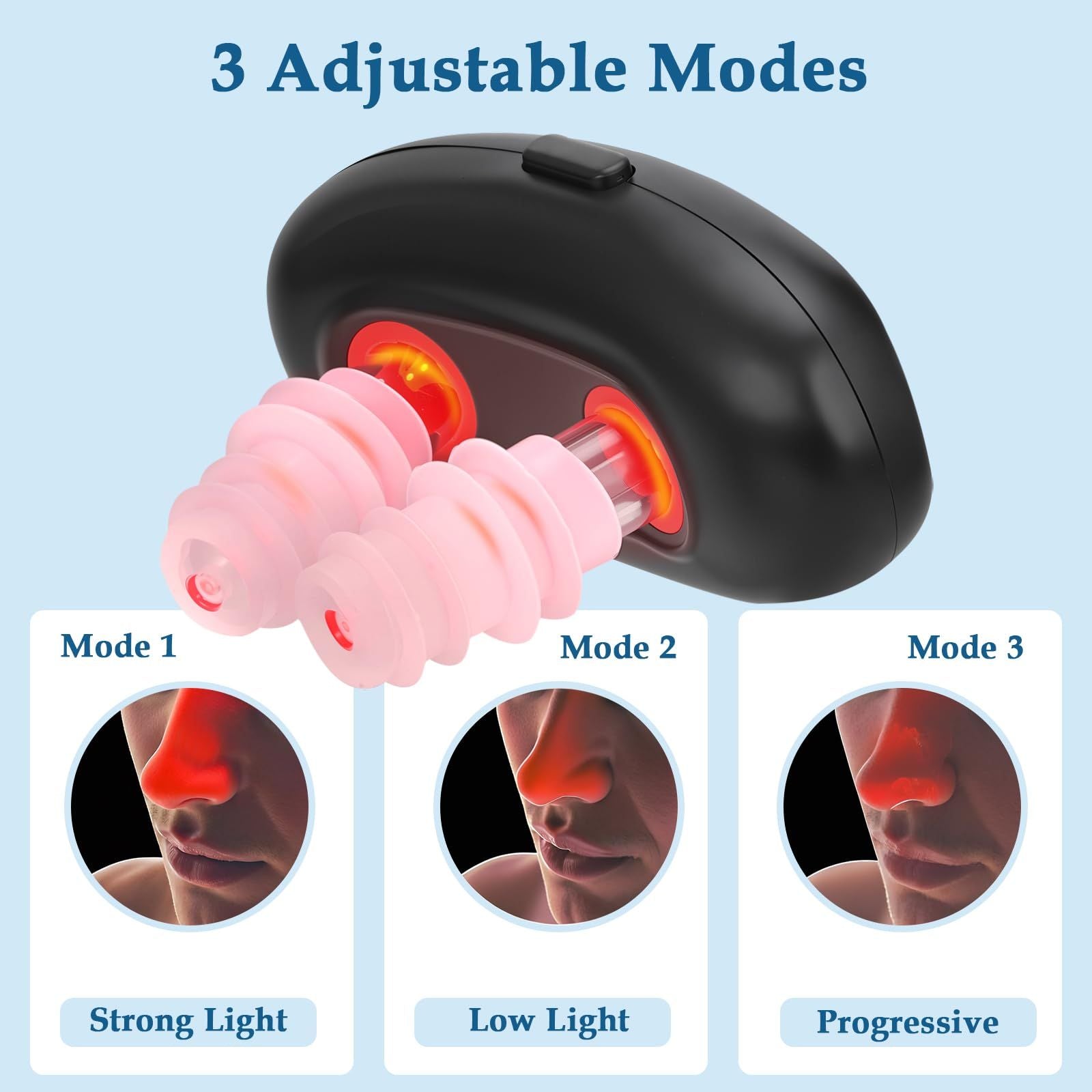 Red Light Nasal Therapy Device, Portable Red Light Therapy for Nose,Red Light Nasal Soothing Device USB-Rechargeable Light Therapy