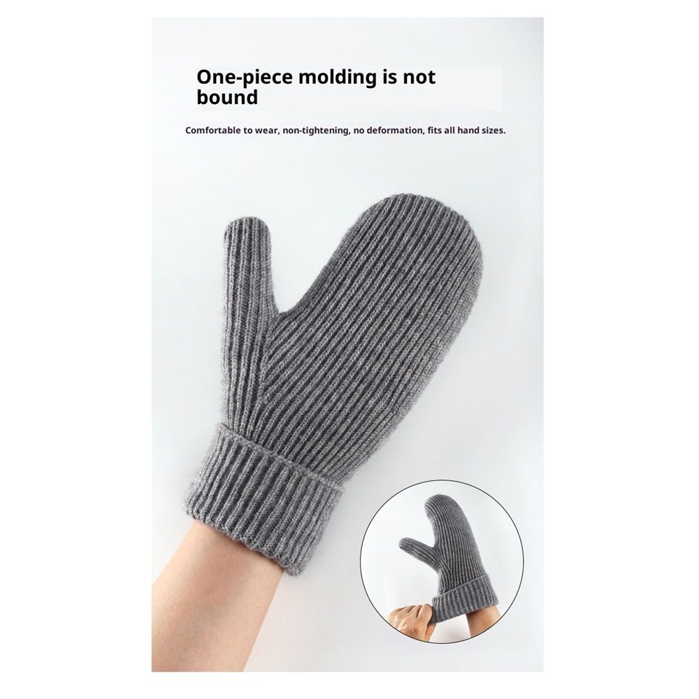 Unisex Winter Toasty Warm Solid Knit Mitten Gloves, Knit Stretchy Cold Weather Warm Knit Thick Gloves Mittens