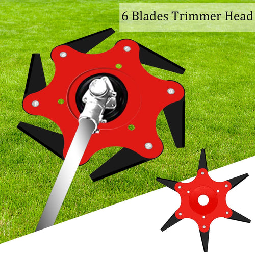 2 pack Trimmer Head Lawn Mower Head Accessories, 6 Teeth Trimmer Head Garden Tool Brush Cutter Cutting Head Blade Razors Lawn Mower Garden Grass Eater Brush Cutter (Red)