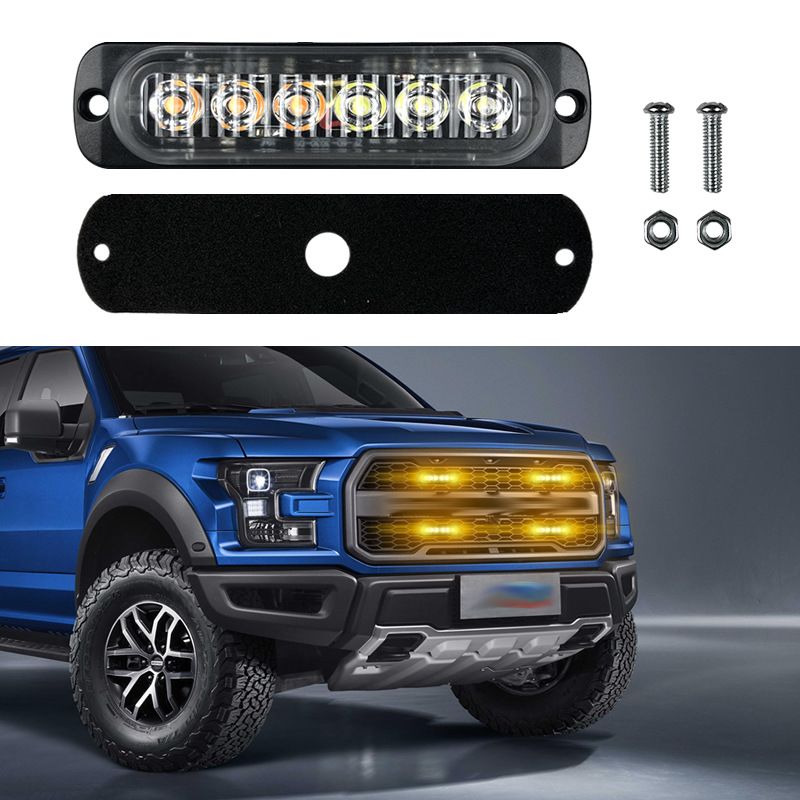 8x LED Emergency Strobe Warning Lights Red White Surface Mount Car Truck