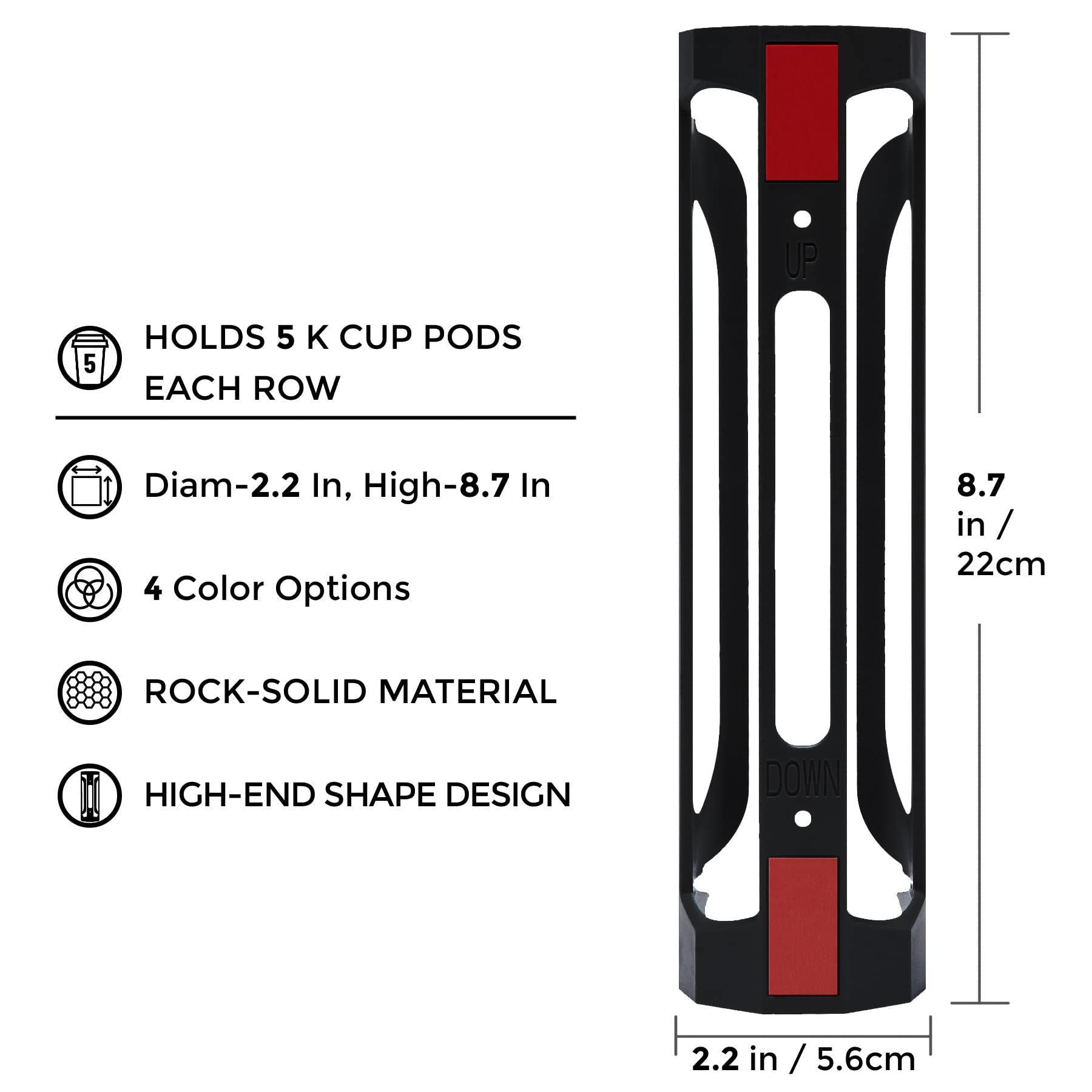 K Cup Holder : Coffee Pod Holder for Counter Small Space - cup holder for Wall Mount (4, Black) Coffee Pod Holder Side Mount Cup Pods Organizer compatible