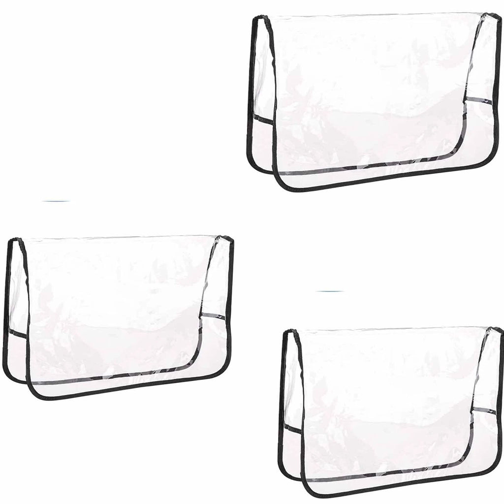3pcs Plastic Salon Chair Back Covers Protectors - Pack of 3, Clear Vinyl Cover for Most Standard Salon Chairs. Protect Chairs from Stains, Chemicals, Mousse, Color, Peroxide & Bleach
