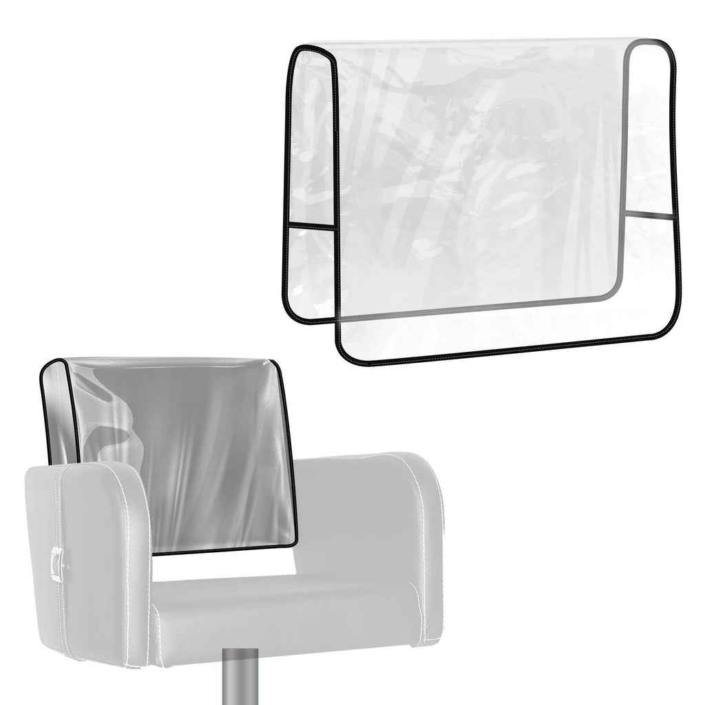 3pcs Plastic Salon Chair Back Covers Protectors - Pack of 3, Clear Vinyl Cover for Most Standard Salon Chairs. Protect Chairs from Stains, Chemicals, Mousse, Color, Peroxide & Bleach