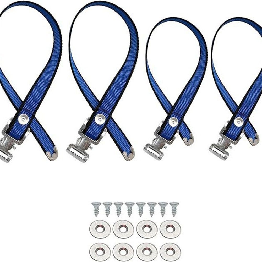 4PCS Drywall Stilts Straps, Adjustable Drywall Foot Band Straps Kit,Replacement Part for Stilts, 4 Shoe Straps + 8 Screws + 8 Spacers, Blue