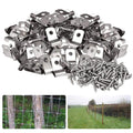 200 Pcs Fence Wire Clamps Stainless Steel Fencing Mounting Clips with 220 Pcs Stainless Steel Screws for Gauge Welded Wire to Wood, Metal or Vinyl Fenc0
