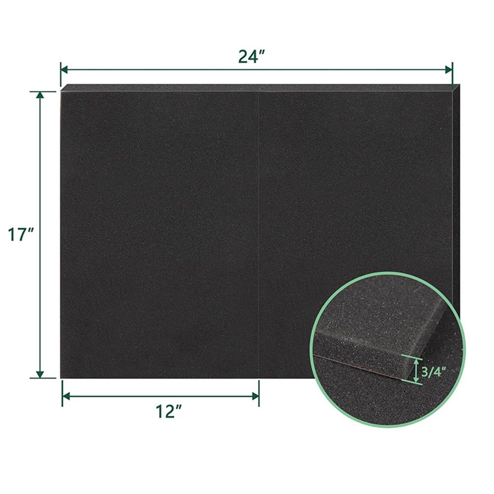 12" x 17" x 3/4" Air Conditioner Drip Cushion Black & Removable AC Rain Cover with Magnetic Pad for Window AC Units,Stops The Noise from Raining 2pcs