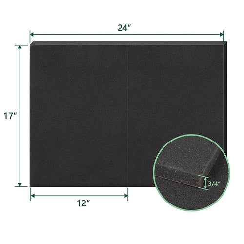 12" x 17" x 3/4" Air Conditioner Drip Cushion Black & Removable AC Rain Cover with Magnetic Pad for Window AC Units,Stops The Noise from Raining 2pcs