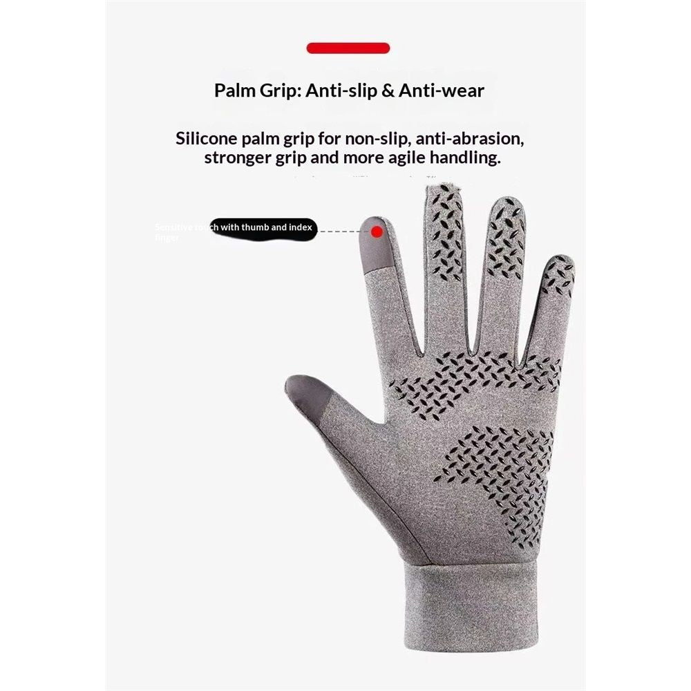 2 pack Winter Gloves for Men Women Touch Screen Gloves Cold Weather Warm Driving Running Gloves（gray,XL）