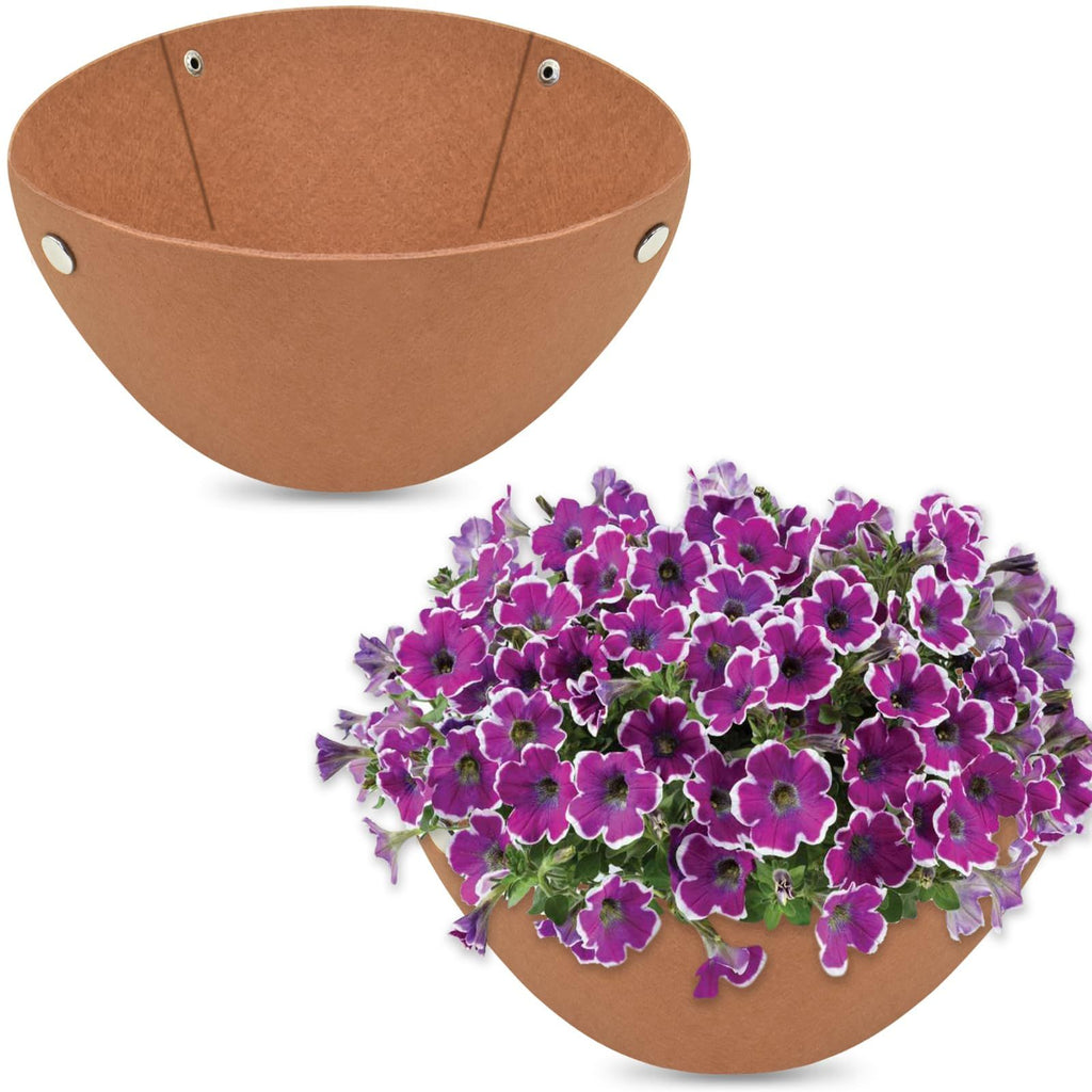 3PCS 12 Inch Round Hanging Basket Liners Fabric Hanging Plant Liners Non-Woven Planter Liners Black Felt Liners Replacement Inserts