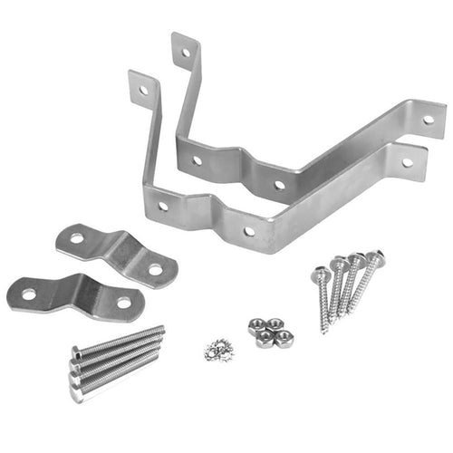 2 pack 4” Heavy-Duty Wall Mount Pair for TV Antenna Mast with Brackets & Lag Bolts, Wall Mount Antenna Mast Clamp V Jaw Bracket Accessories Kit [ Without The Pole ] for TV Ham Outside Home