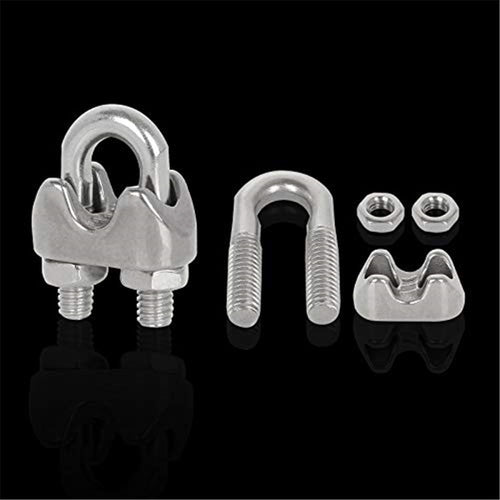 40 PCS 1/4" Stainless Steel Wire Rope Cable Clip Clamp M6 Wire Rope Clamp Wire Rope Cable Clip Clamp U Bolt Saddle Fastener
