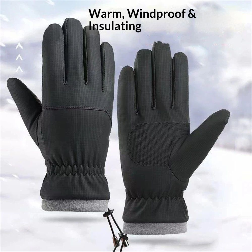 Winter Waterproof Ski Gloves, Snowboarding Touchscreen Snow Cycling Running Gloves for Boys Girls（black）