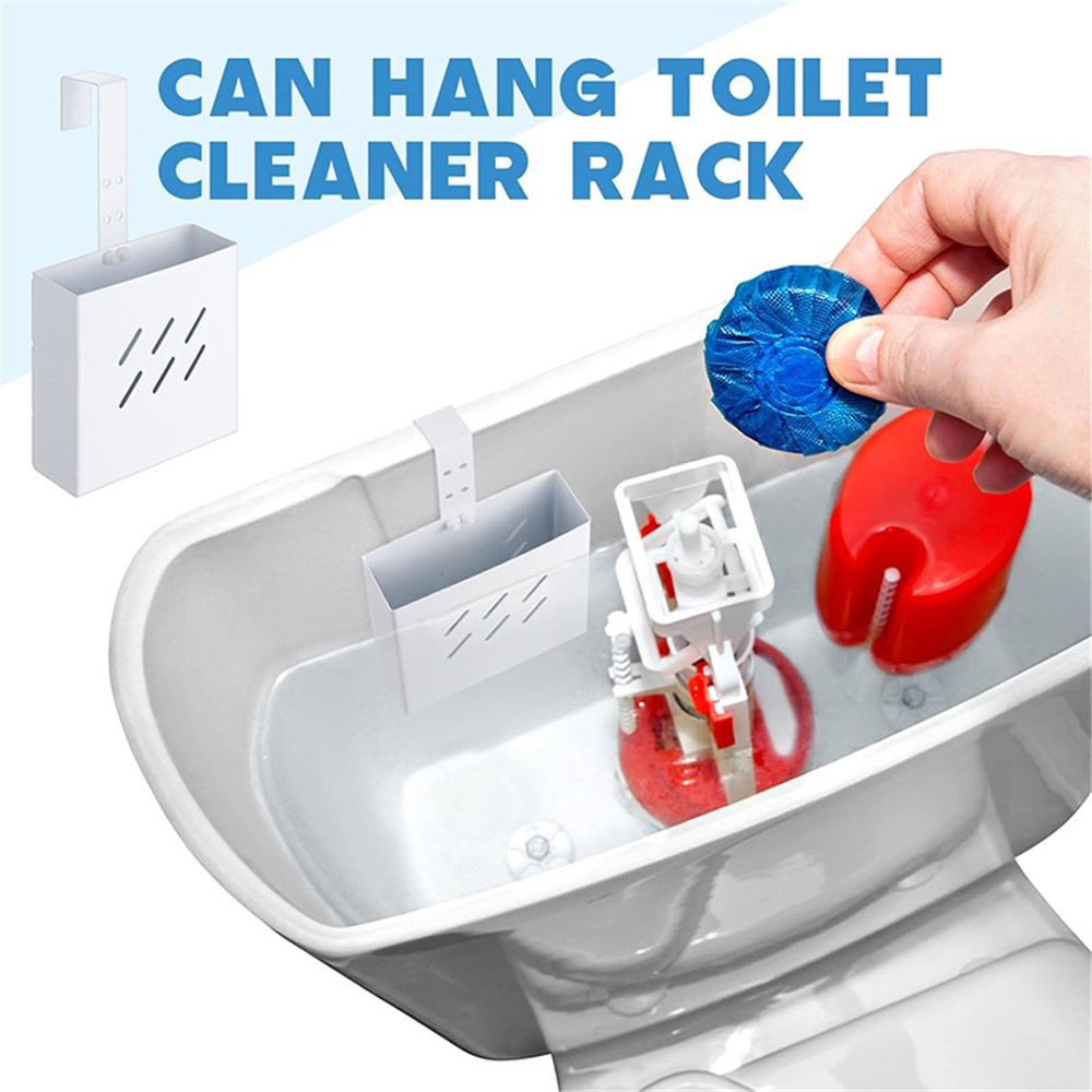 2 Pcs Large Size 4.33 x 4.33 x 1.38 Inch Stainless Steel Toilet Tank Cleaning Tablet Holder with Adjustable Hook to Hang Toilet Cleaner Box