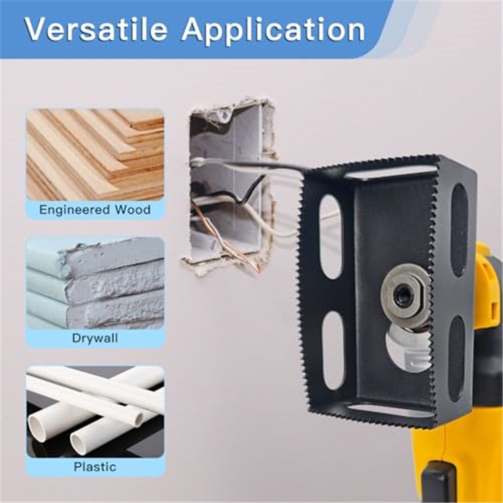 2 Pcs Square Slot Cutter Oscillating Multi-Tool to Cut-in Single Gang Wall Boxes,Outlet Cutter for Drywall,Efficient Carving Tool,Black