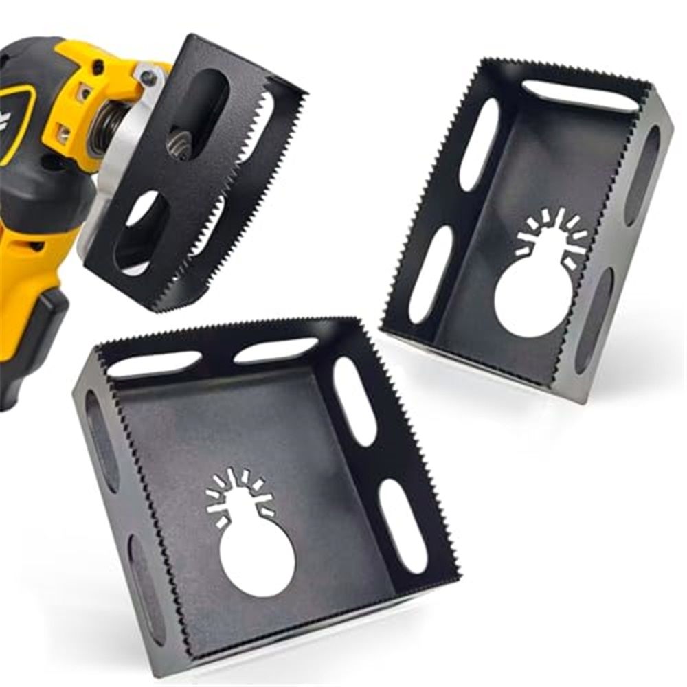 2 Pcs Square Slot Cutter Oscillating Multi-Tool to Cut-in Single Gang Wall Boxes,Outlet Cutter for Drywall,Efficient Carving Tool,Black
