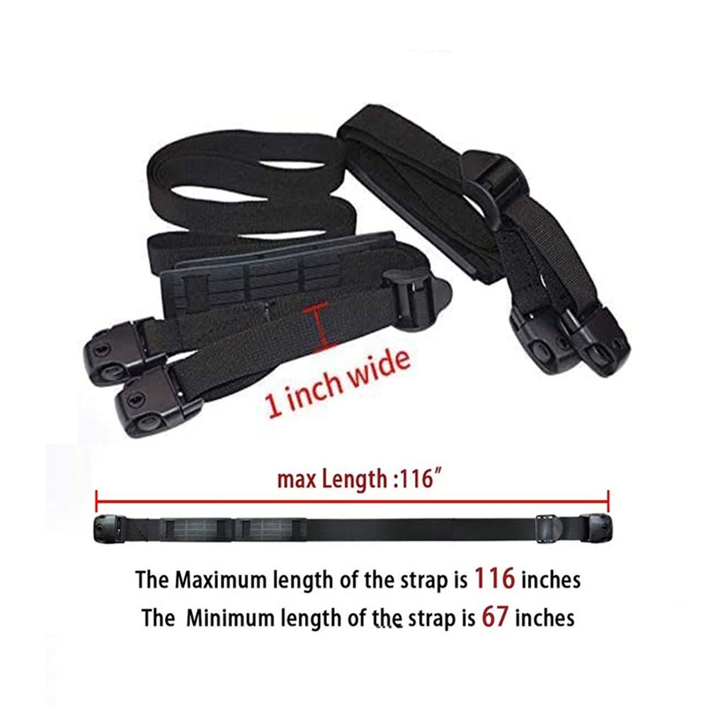 2 PCS Heavy Duty Hot Tub Cover Wind Straps FITS Most Locks Adjustable Length 67"~116" (Black, 9.5 Ft)
