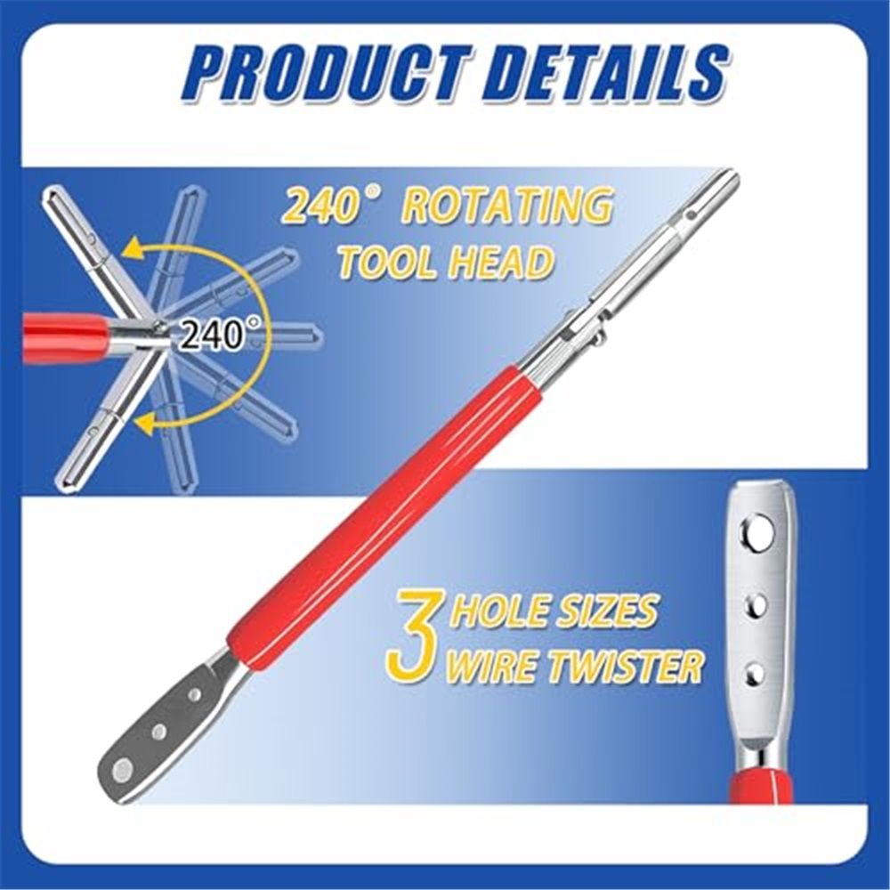 T-post Clips Tool Fixing Fence Clip and Wire Steel Bender T-post Handheld Twisting Tool, Multi Functional Bender