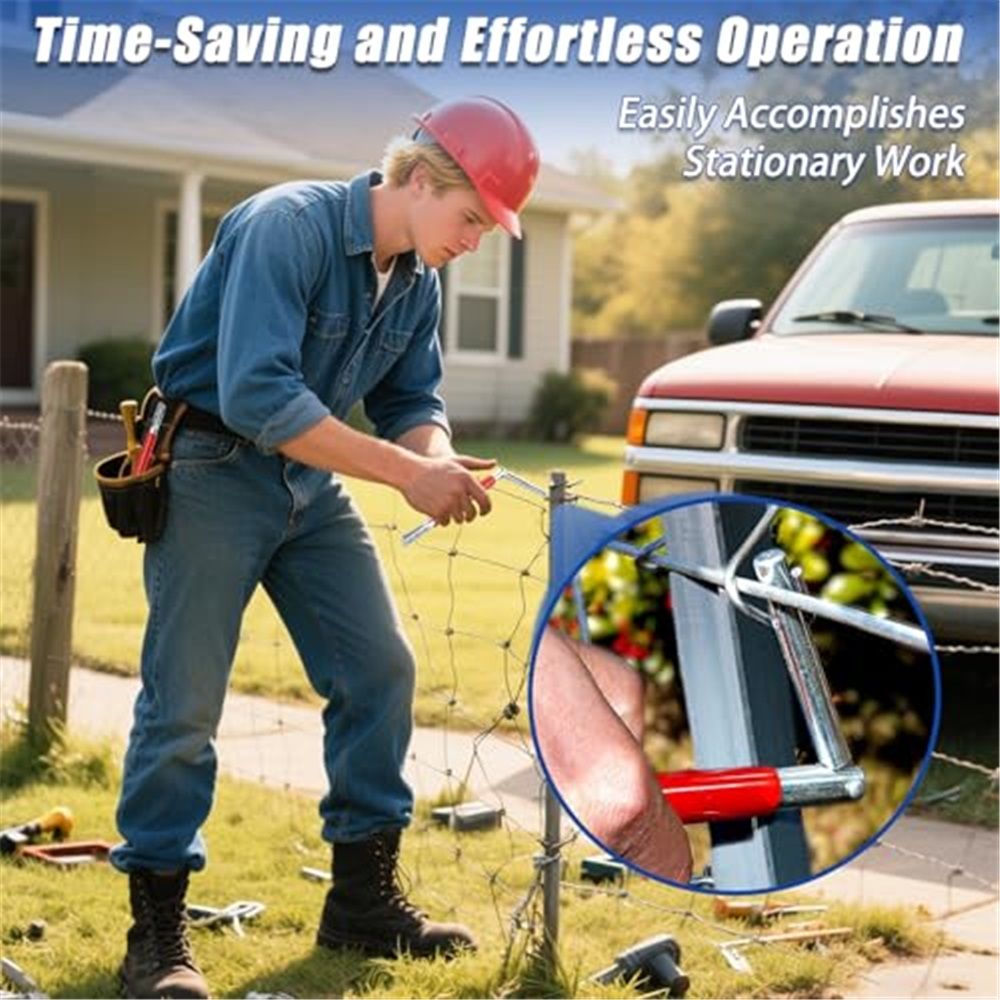 T-post Clips Tool Fixing Fence Clip and Wire Steel Bender T-post Handheld Twisting Tool, Multi Functional Bender