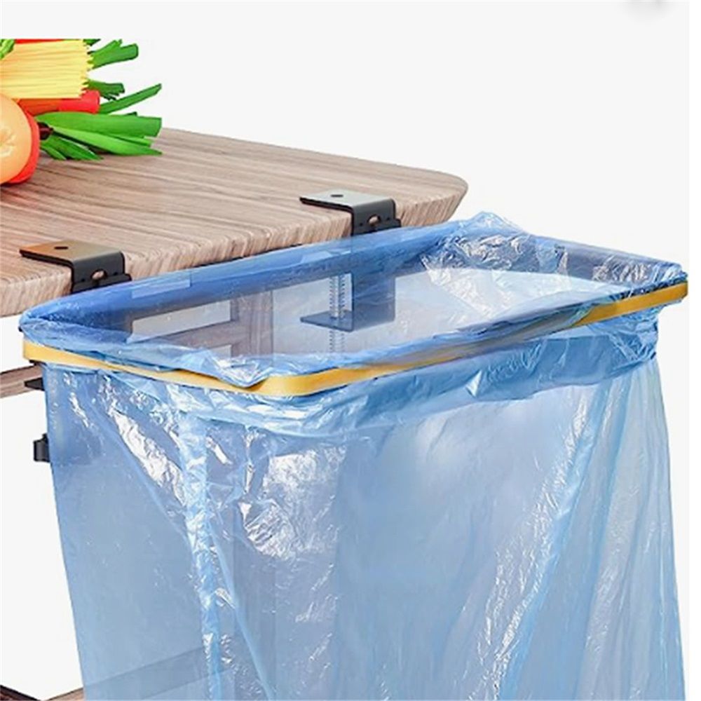 Trash Bag Holder, Over The Cabinet Trash Bag Holder for Kitchen, Stainless Steel Under Sink Bag Holder, Garbage Bag Holder for Kitchen, Cabinet, Camping, Picnics (Without Garbage Bag)