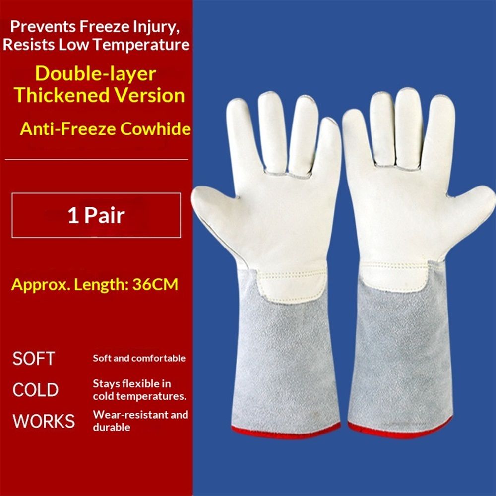 Cryogenic Gloves 14.2"/36cm Long Mid-arm LN2 Protective Gloves for Liquid Nitrogen/Dry Ice/Cold Storage