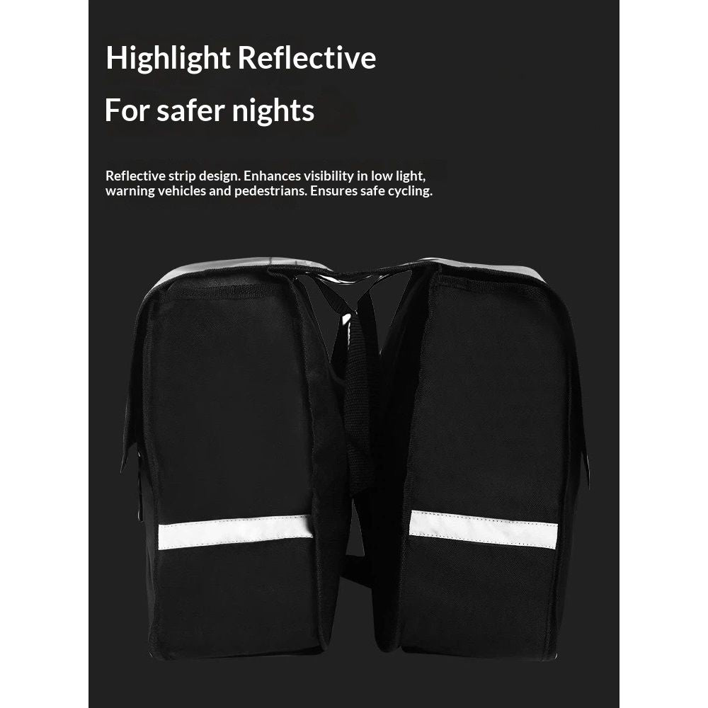Rear Rack Bag, 28 L Large Capacity Water-repellent Bicycle Saddle Bags, Sturdy and Wearable Bicycle Trunk Bag with Reflective Trim for Grocery Shopping Commuter Long Cycling Trip