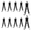 10 Pcs Baseball Softball Gear Hanger 3 in 1 Organizer Bat Holder with Glove Clip and Helmet Hook for Fence Bag Water Bottle Hiking Camping (Black)