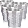 Stainless Steel Cups, 4 Pack 6oz Metal Drinking Stackable Double Wall Small Mini Air Insulated Portable Tumblers Unbreakable Shatterproof Glasses for Home Restaurant Party Camping