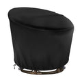 Chair Cover,Waterproof Egg Chair Cover with Zipper for Wicker Oversized Papasan Chair/Bowl Chair, Black- 47*35*18 inch